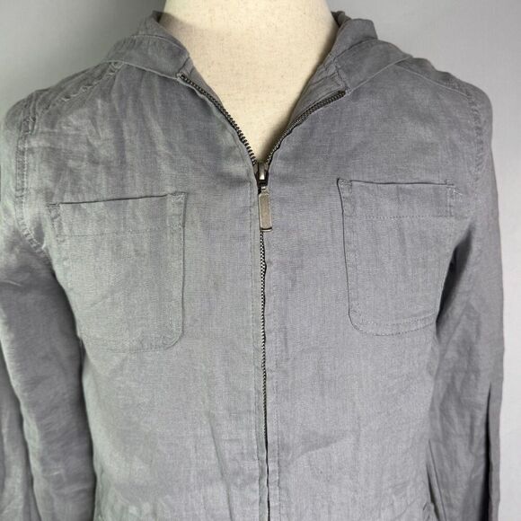 Saint Tropez West 100% Linen Jacket, Gray Drawstring, Sz Small, Excellent 2/$50 - Picture 3 of 15